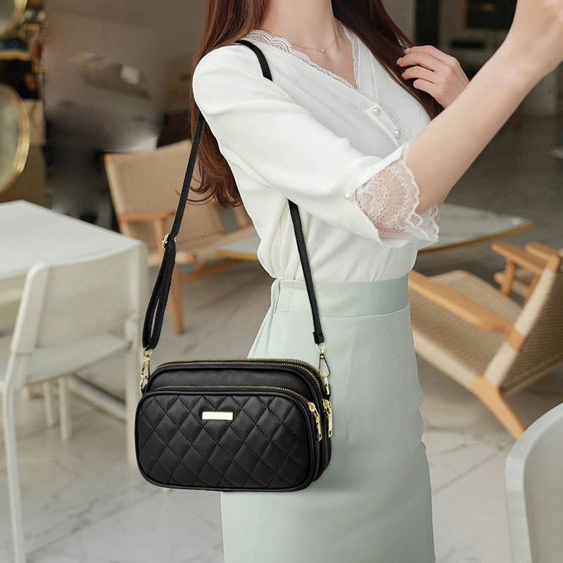 Triple Zip Crossbody Bag
