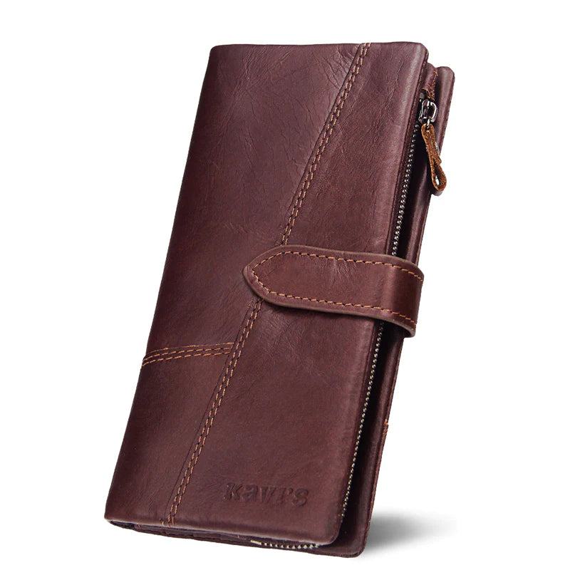 RFID Large Capacity Vintage Genuine Leather Purse