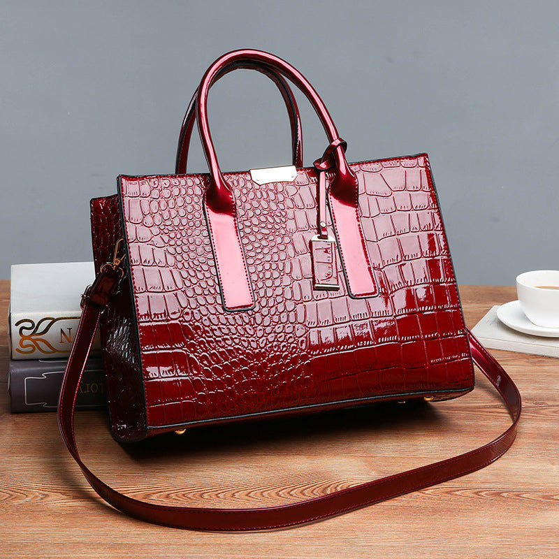 Crocodile Pattern Leather Ladies Handbag