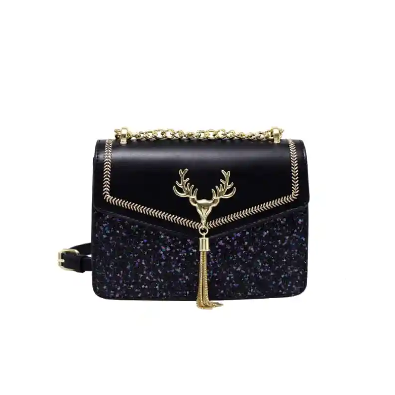Crossbody Bag with Sequins and Antlers