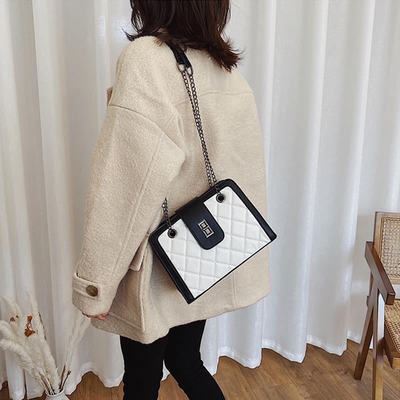 Trendy Female Diamond Lattice Chain Bag