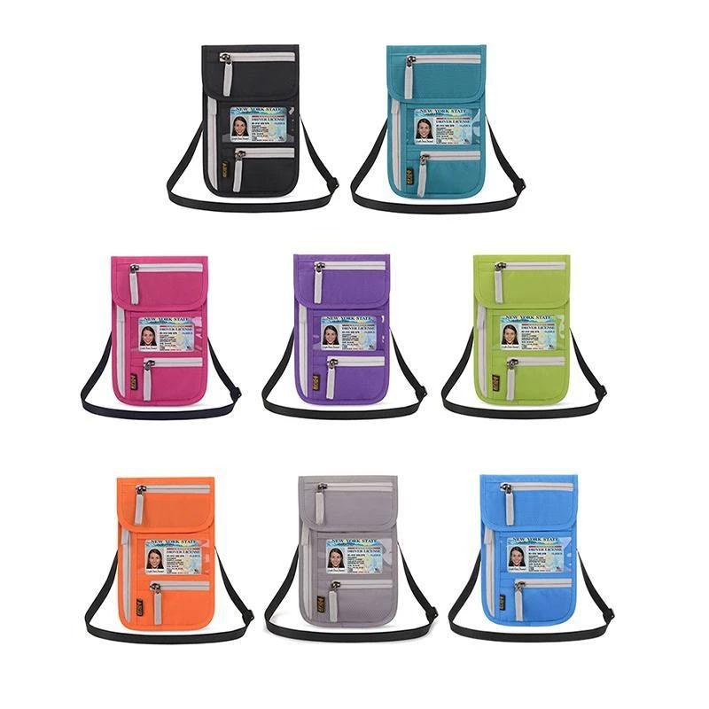 RFID Blocking Travel Neck Pouch Wallet, Passport Holder /Document Organizer/Phone Bag