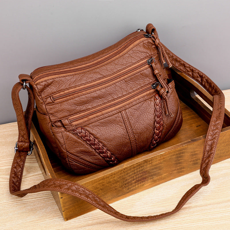 Large Capacity Wave Leather Case