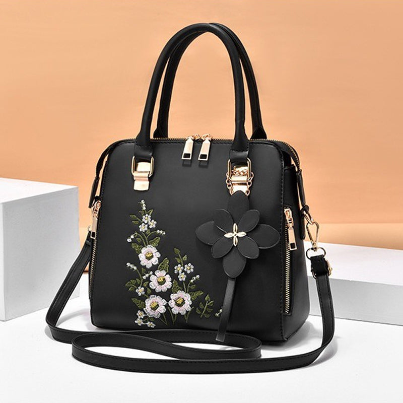 Flowers Embroidered Handbag