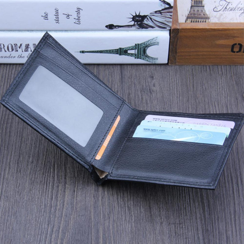 Men's Cross Pattern Short wallet, Multi-slot Card Holder