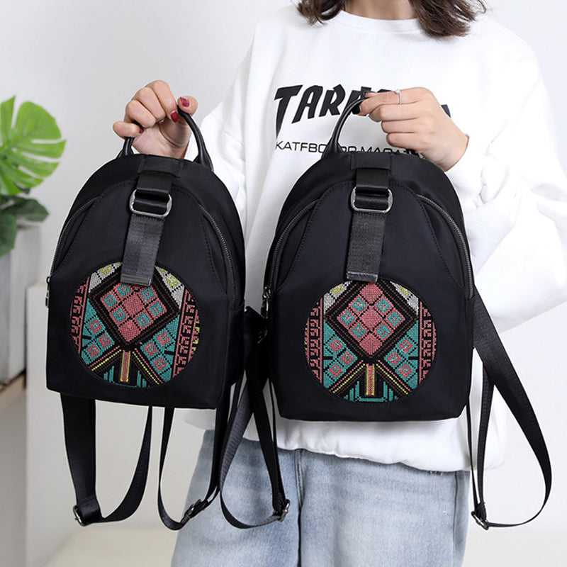 Nylon Embroidered Backpack