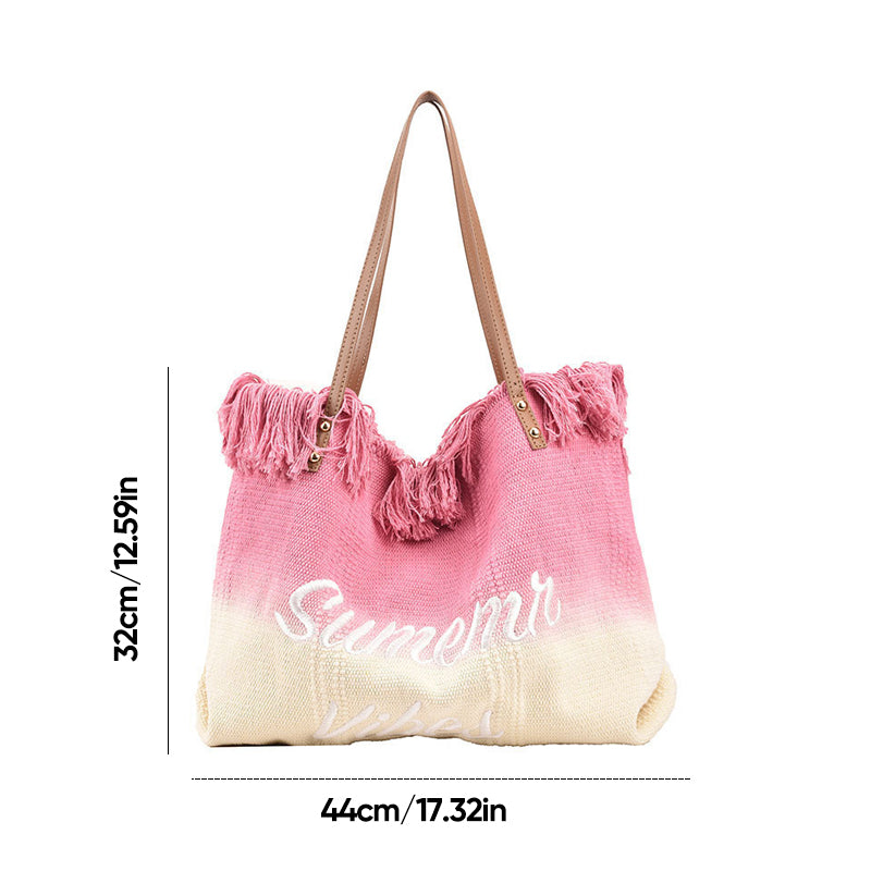 Gradient Color Style Tassel Tote For Women
