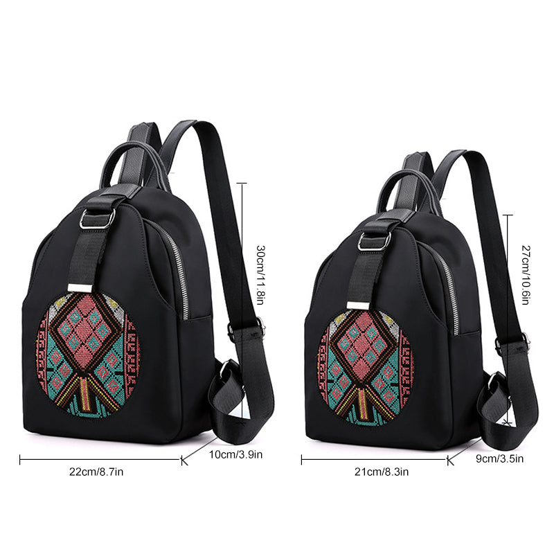 Nylon Embroidered Backpack