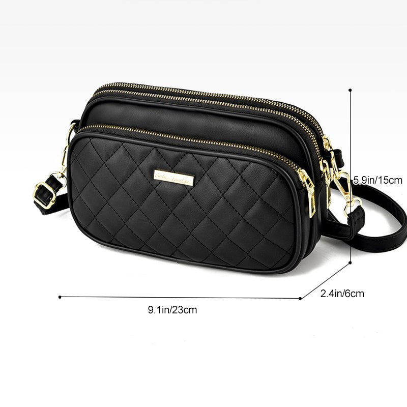 Triple Zip Crossbody Bag
