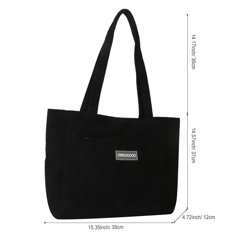 Corduroy Large Capacity Tote Bag