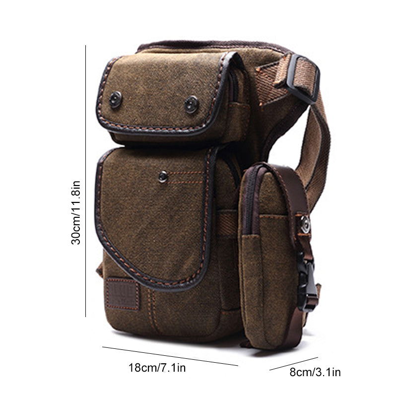 Leg Bag For Men Durable Vertical Outdoor Sports Canvas Bag