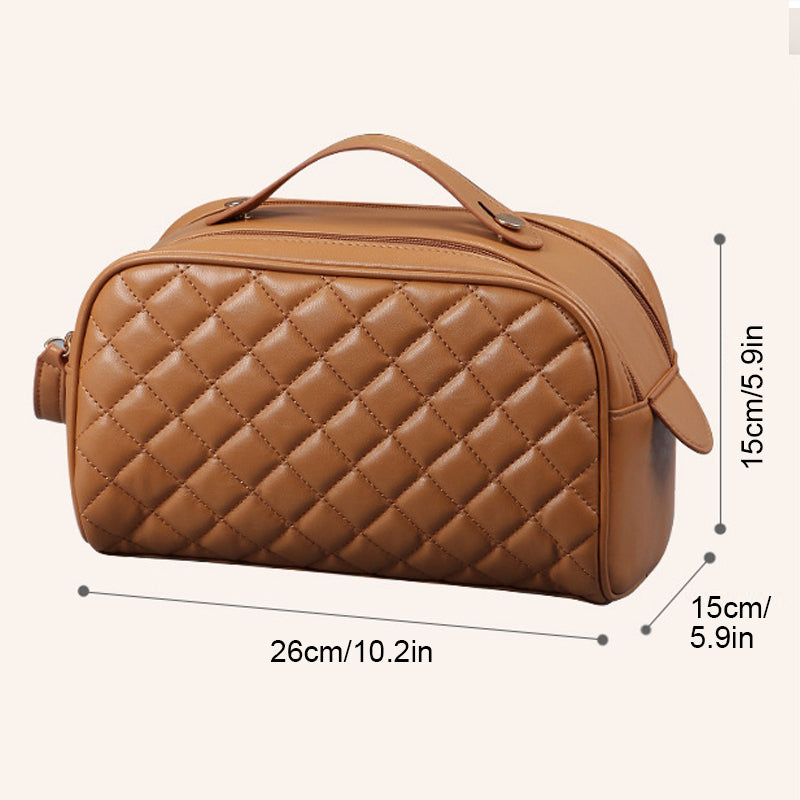 Quilted Plaid Cosmetic Bag