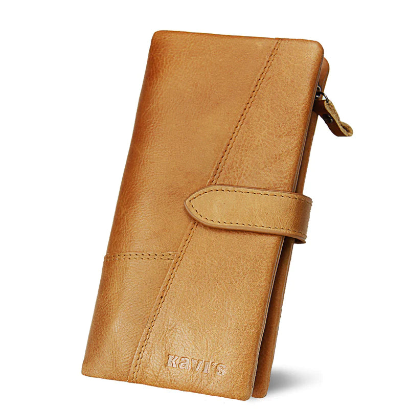RFID Large Capacity Vintage Genuine Leather Purse