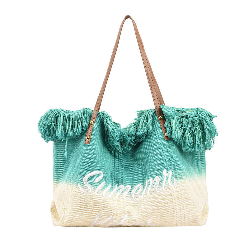 Gradient Color Style Tassel Tote For Women