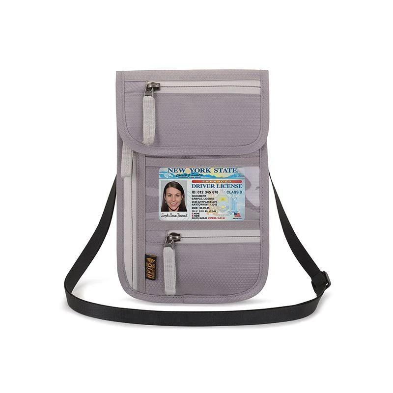 RFID Blocking Travel Neck Pouch Wallet, Passport Holder /Document Organizer/Phone Bag