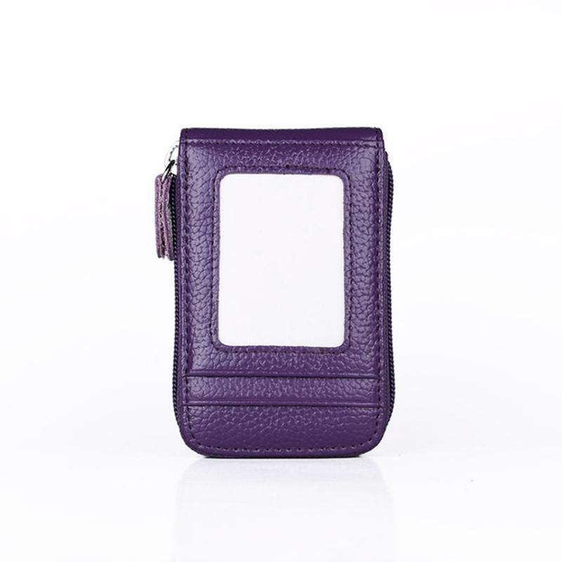 RFID Anti-theft Brushed Leather Organ Card Holder, Multi-slot Wallet