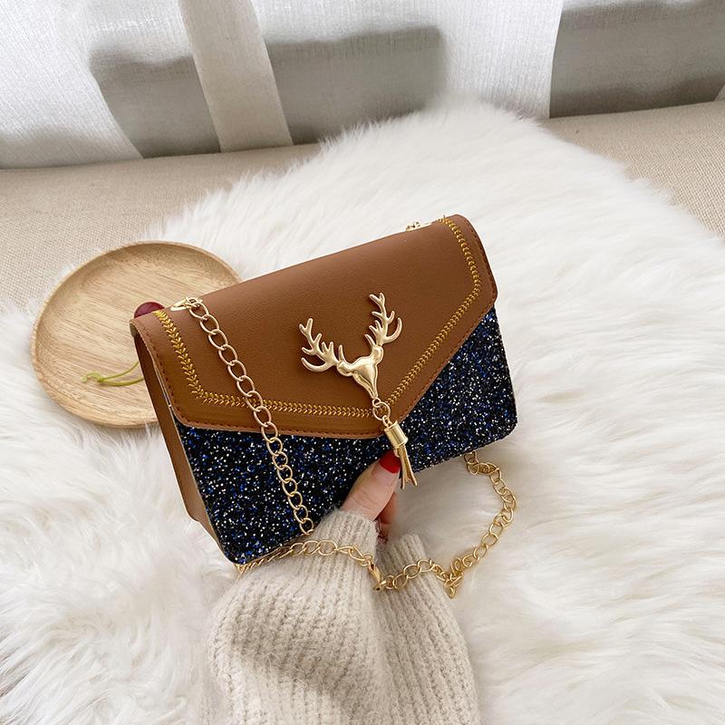 Crossbody Bag with Sequins and Antlers