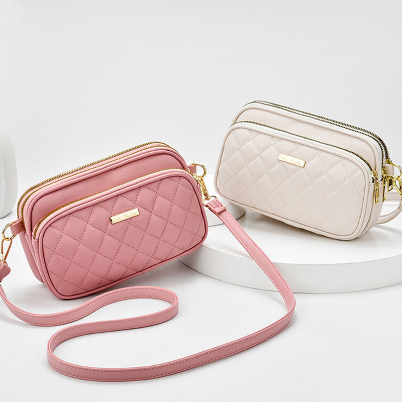 Triple Zip Crossbody Bag