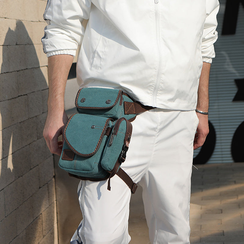 Leg Bag For Men Durable Vertical Outdoor Sports Canvas Bag