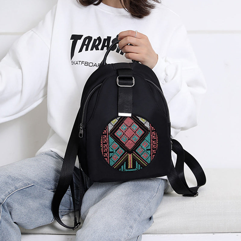 Nylon Embroidered Backpack