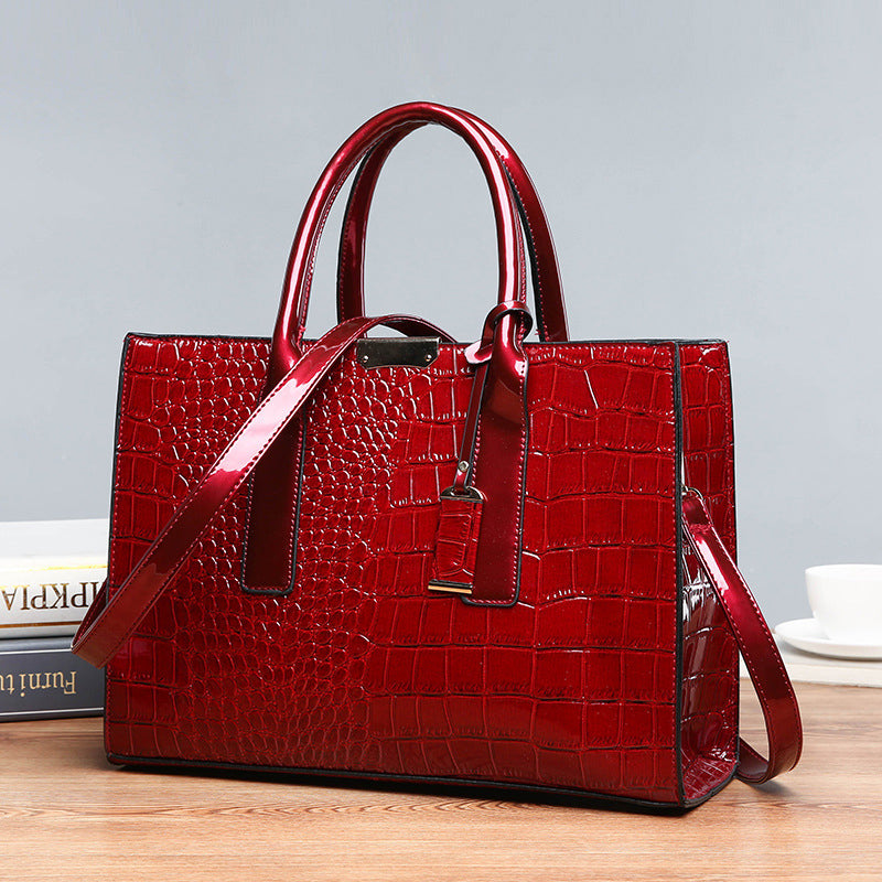 Crocodile Pattern Leather Ladies Handbag