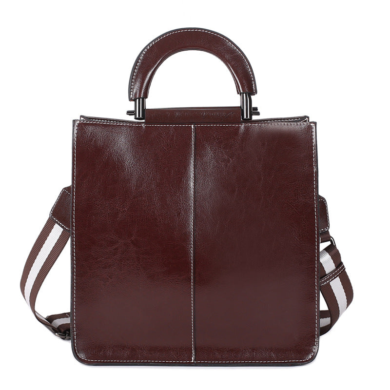 Women's Large Capacity Handbag, Solid Crossbody Briefcase