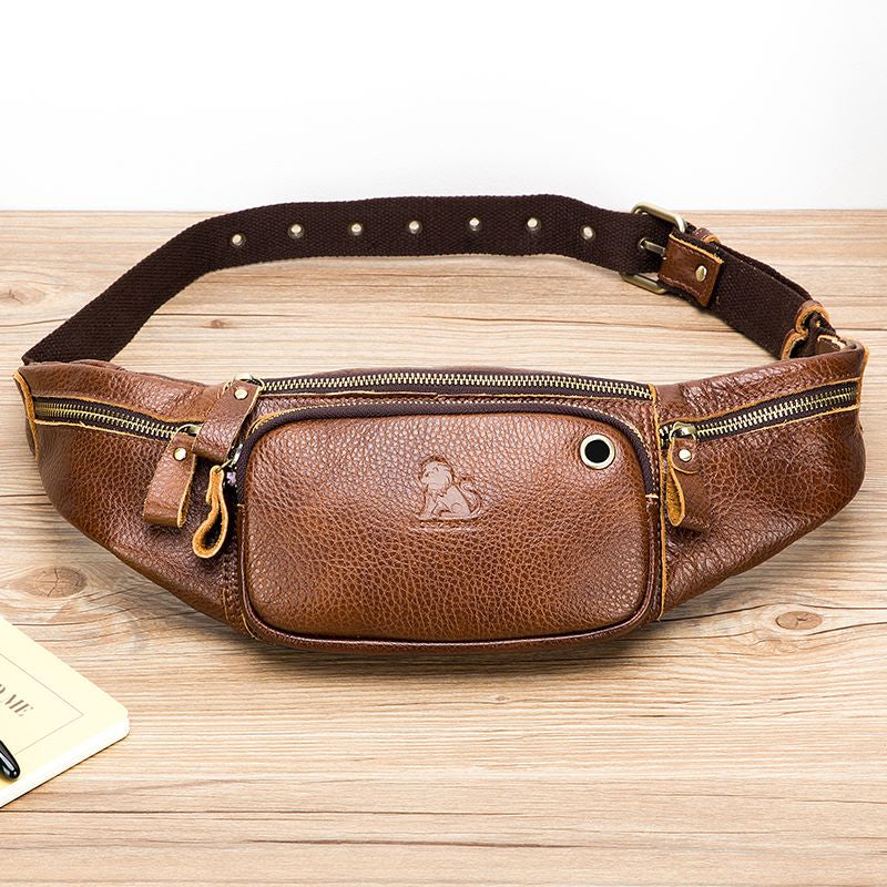 Retro Multi-Pocket Multifunctional Sling Bag Waist Bag