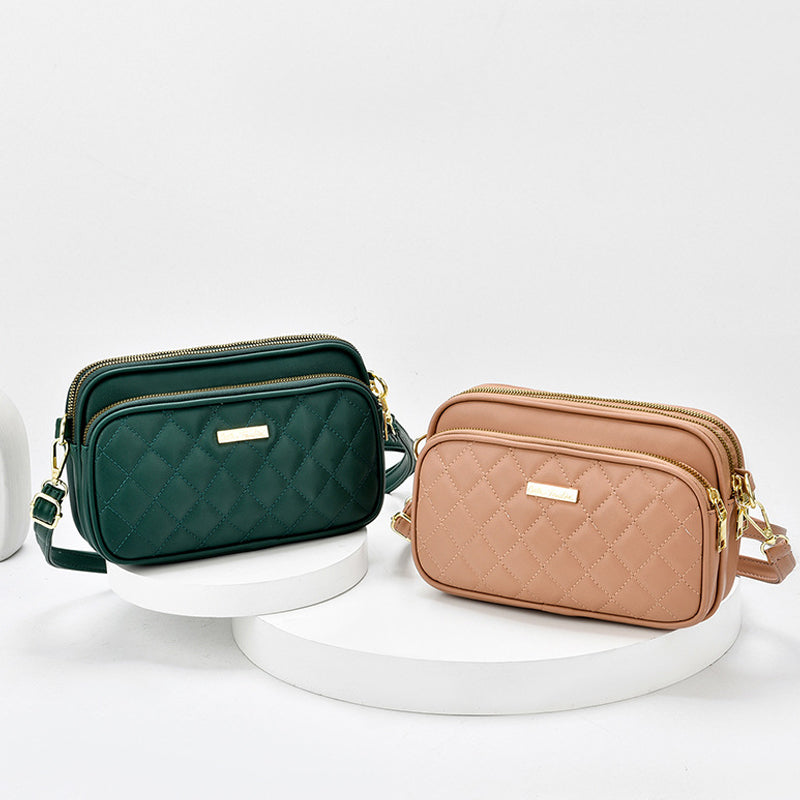 Triple Zip Crossbody Bag