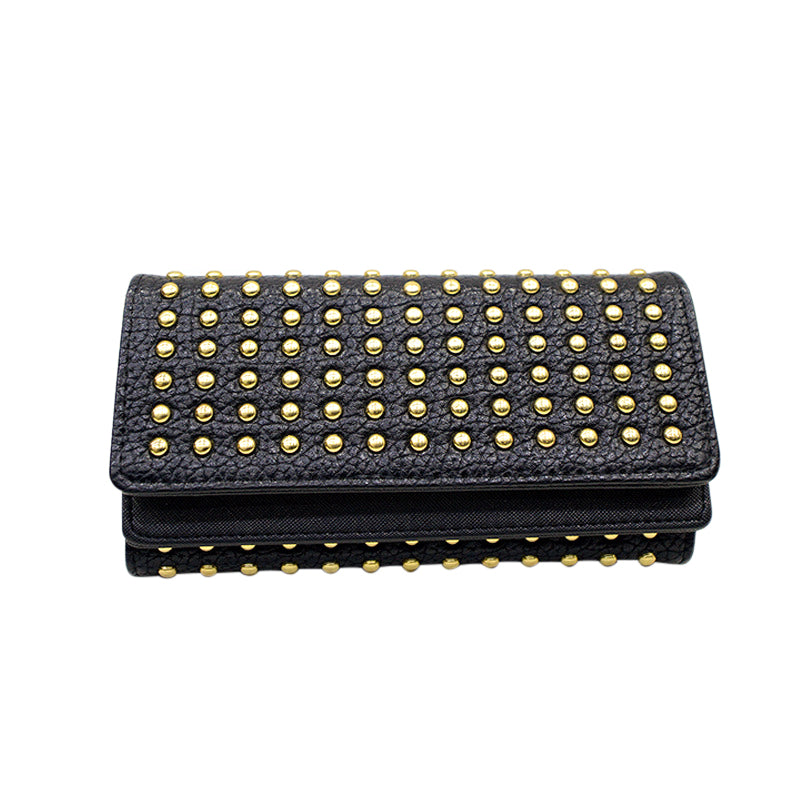 Women Pu Leather Fashion Long Clutch Vintage Punk Cool Wallet