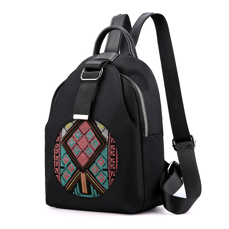 Nylon Embroidered Backpack