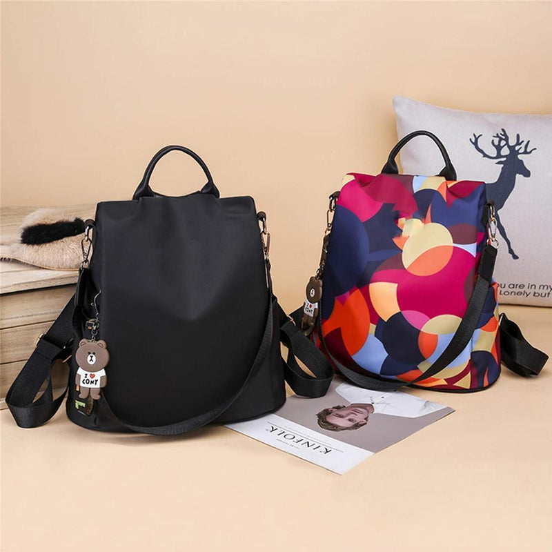 Women's Oxford Fabric Print Anti-theft Backpack