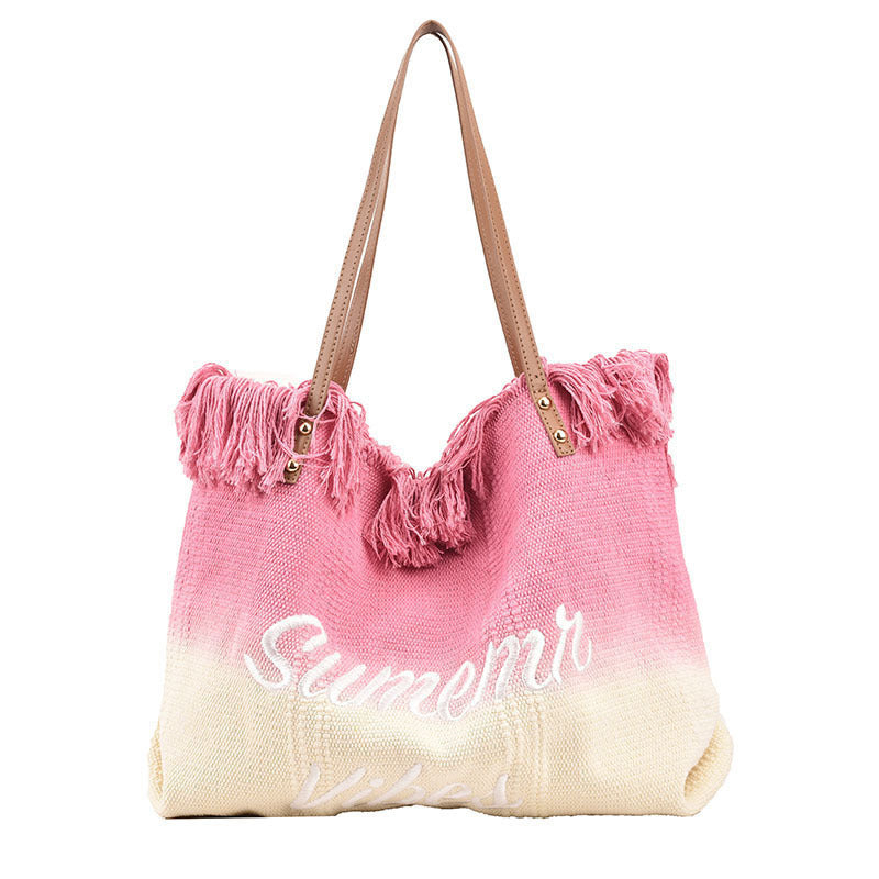 Gradient Color Style Tassel Tote For Women