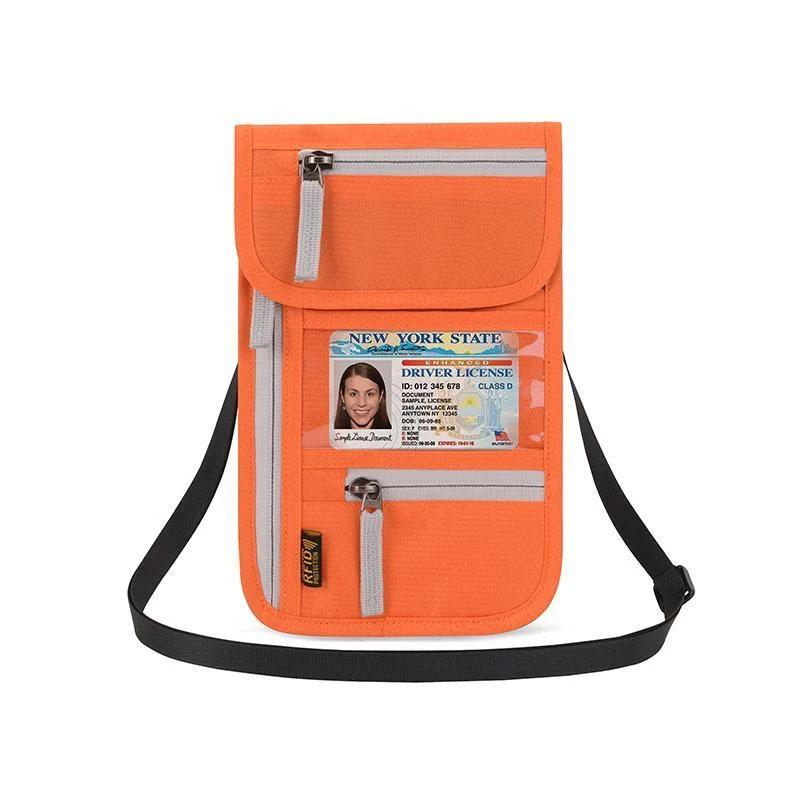 RFID Blocking Travel Neck Pouch Wallet, Passport Holder /Document Organizer/Phone Bag