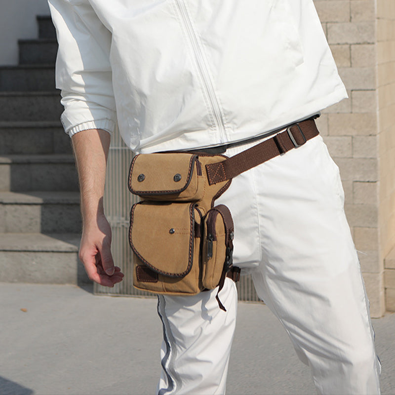 Leg Bag For Men Durable Vertical Outdoor Sports Canvas Bag
