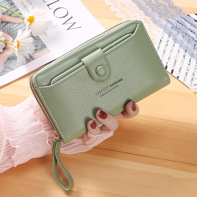 New Solid Color Ladies Wristband Clutch Wallet