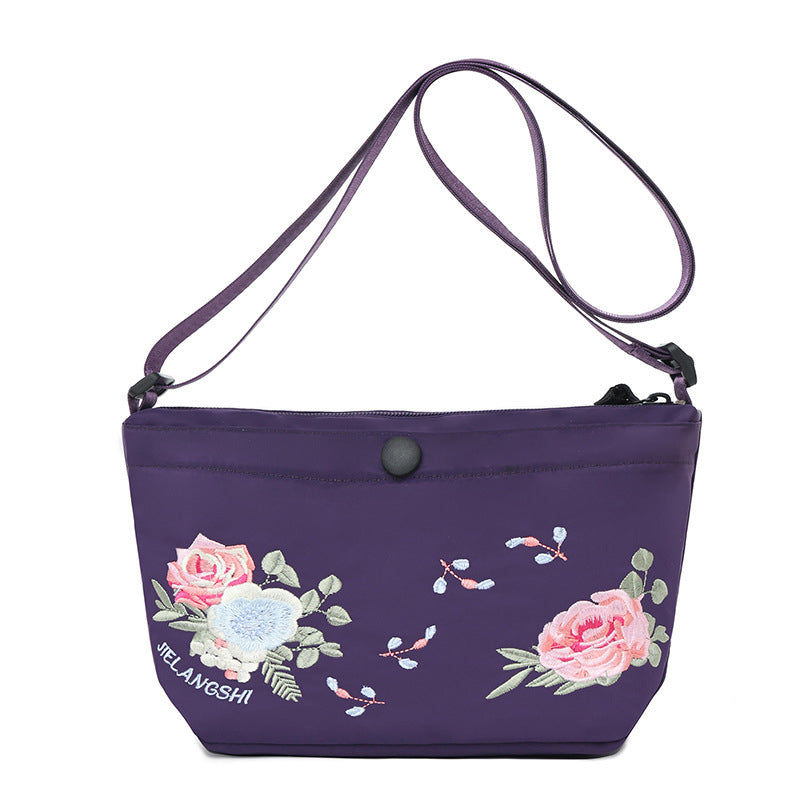 Women's Ethnic Flower Embroidered Shoulder Bag