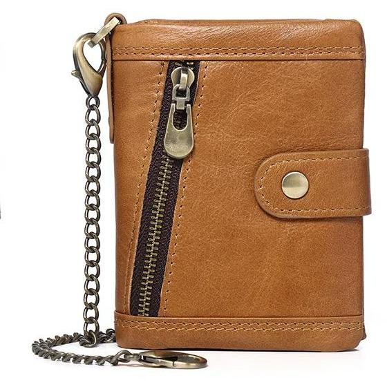 RFID Anti-theft Classic Wallet With Chain