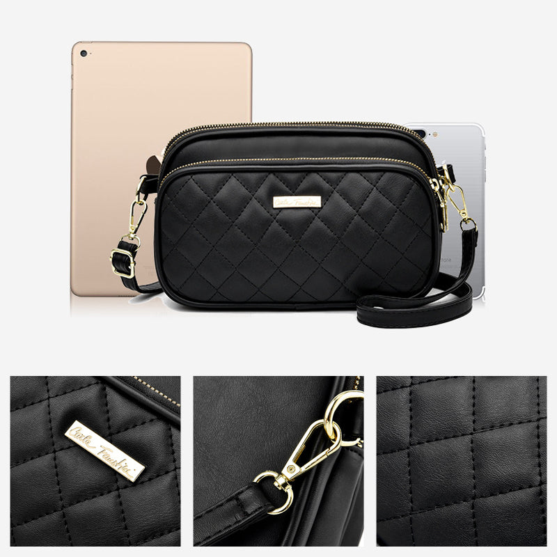 Triple Zip Crossbody Bag