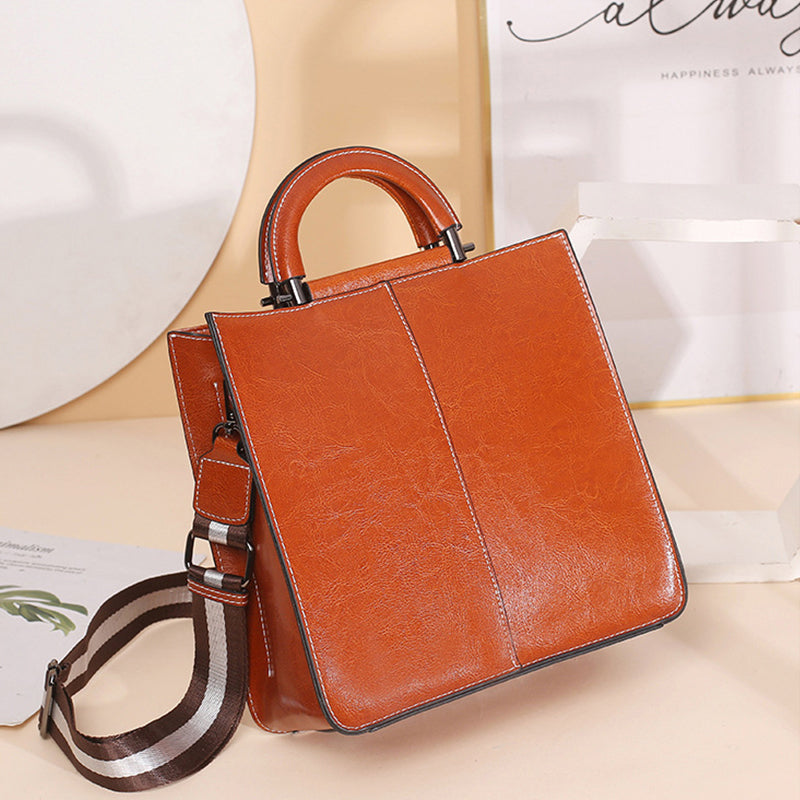 Women's Large Capacity Handbag, Solid Crossbody Briefcase