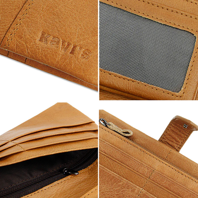 RFID Large Capacity Vintage Genuine Leather Purse