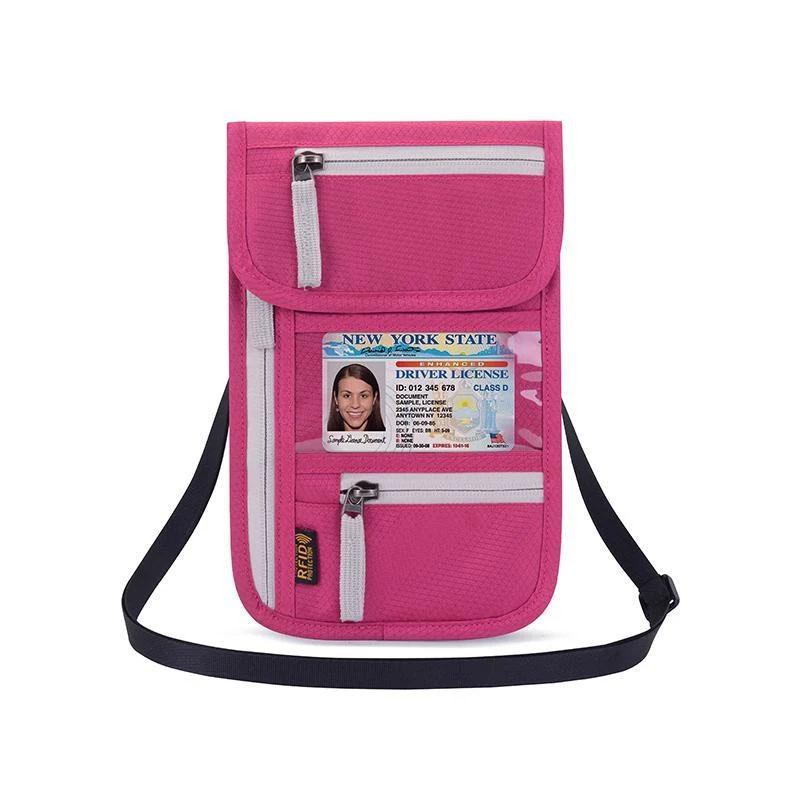 RFID Blocking Travel Neck Pouch Wallet, Passport Holder /Document Organizer/Phone Bag