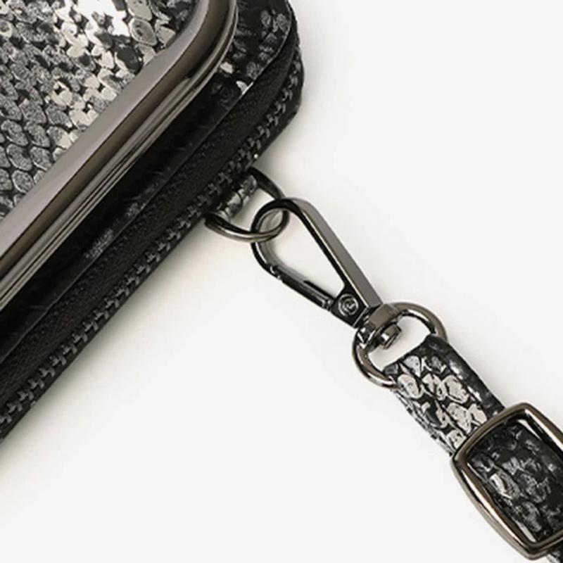 Vintage Large Capacity Kiss-Lock Crossbody Phone Bag, Shining Wallet/Cluth