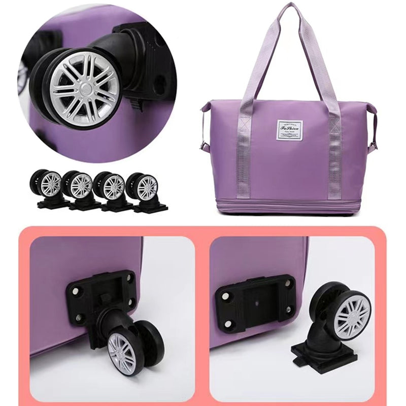 Travel bag with universal wheels