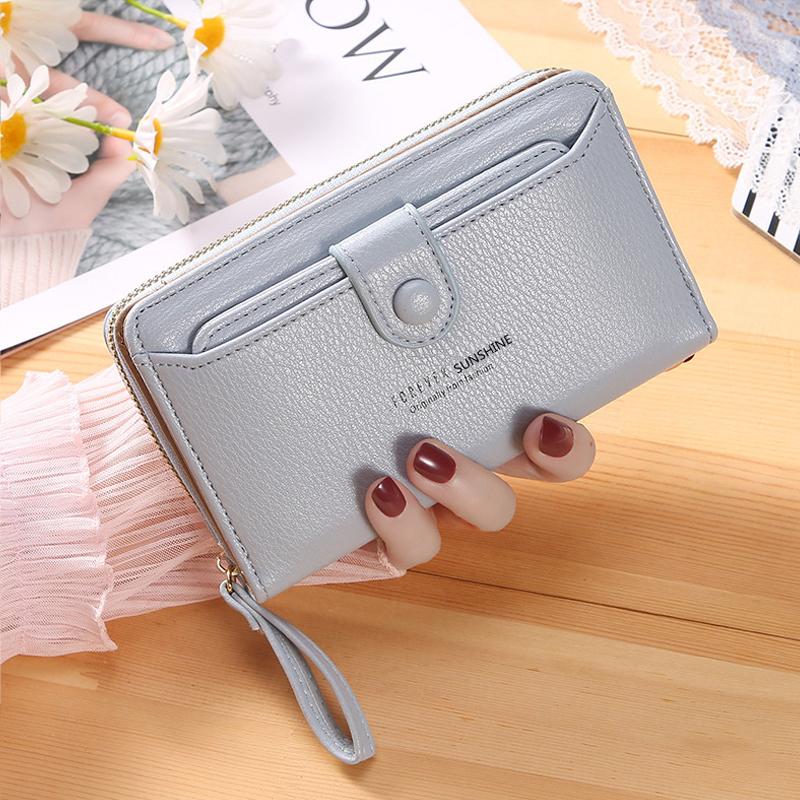 New Solid Color Ladies Wristband Clutch Wallet