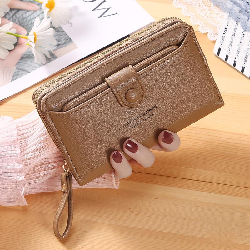 New Solid Color Ladies Wristband Clutch Wallet