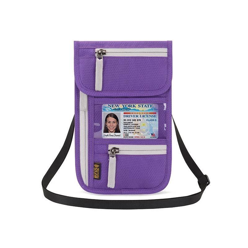 RFID Blocking Travel Neck Pouch Wallet, Passport Holder /Document Organizer/Phone Bag