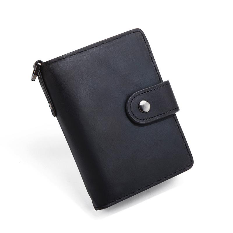 RFID Blocking Bifold Vertical Men's Wallets, Soft Leather Card Holder Purse with Zipper Coin Pocket