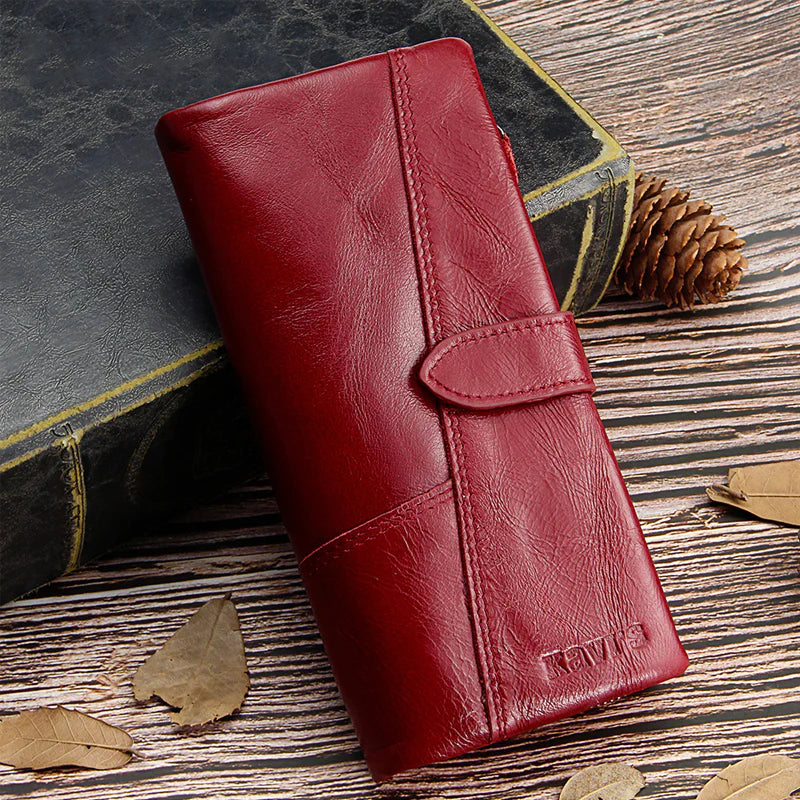 RFID Large Capacity Vintage Genuine Leather Purse