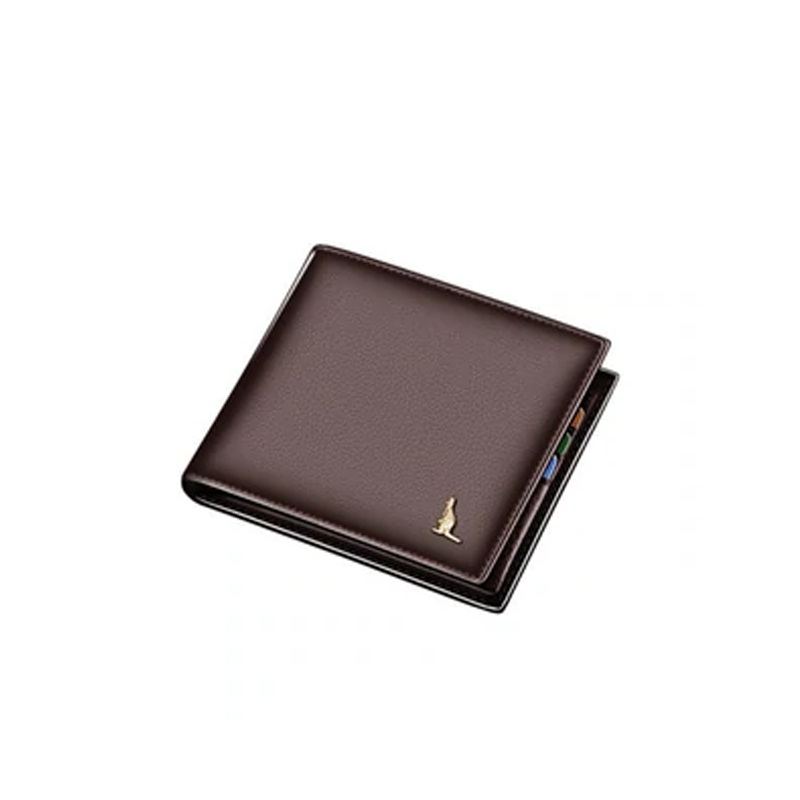 Men's Short Bifold Card Holder Genuine Leather Wallet