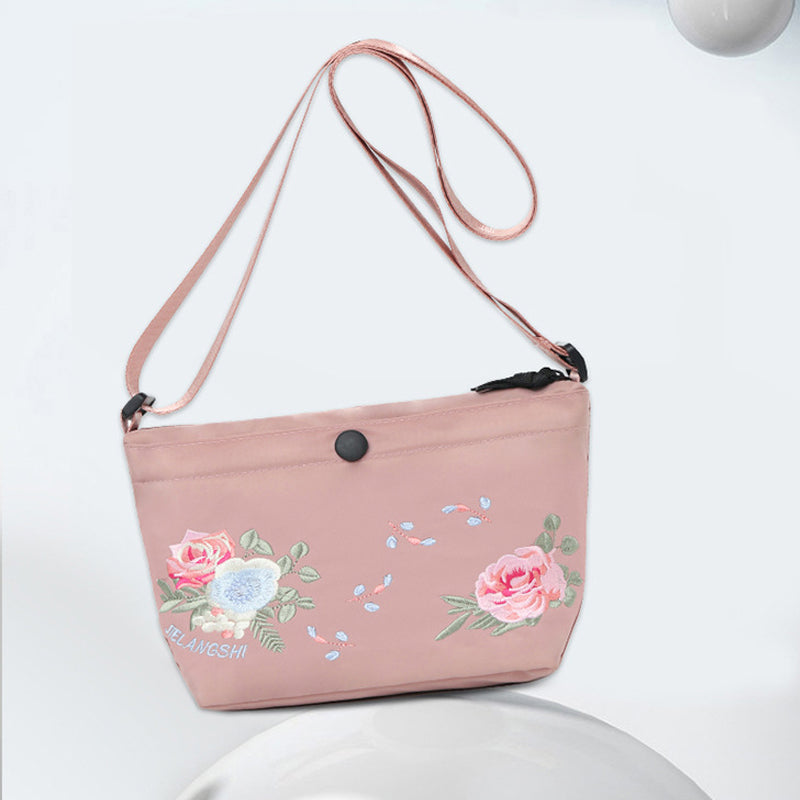 Women's Ethnic Flower Embroidered Shoulder Bag
